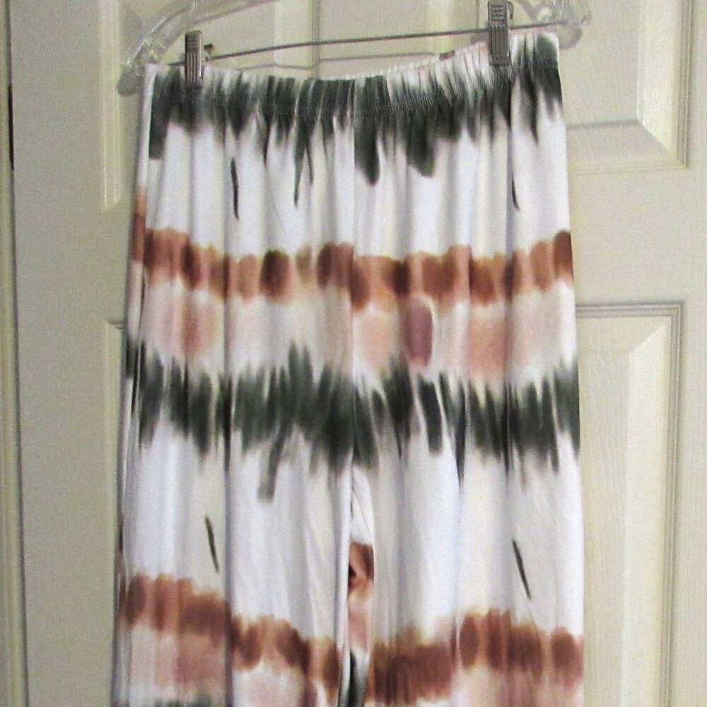 NWOT Boutique Pants Boho Hippie Elastic Waist Wide Legs  Size L